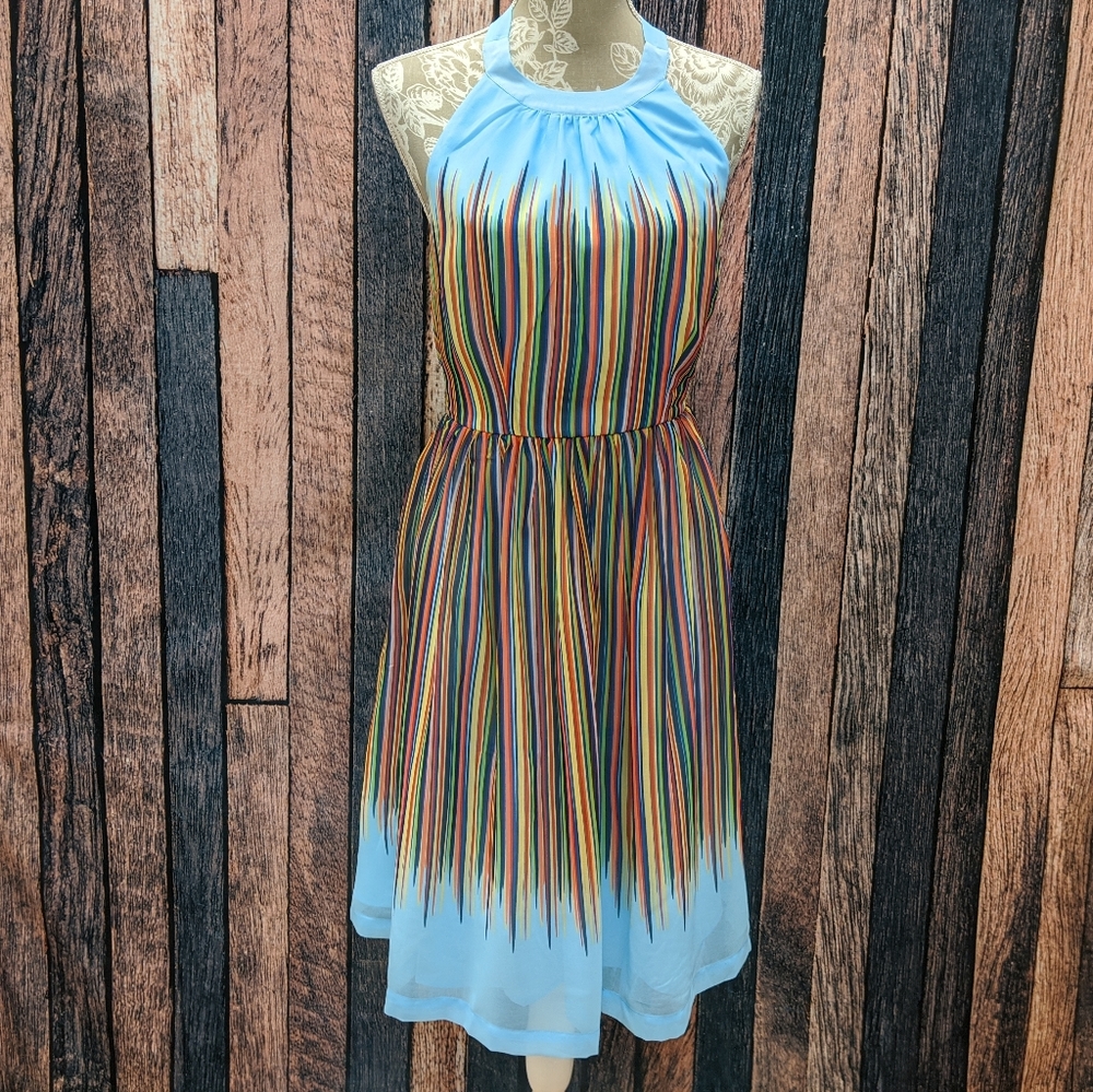 Modcloth What's the Zeal Rainbow Stripe Halter
